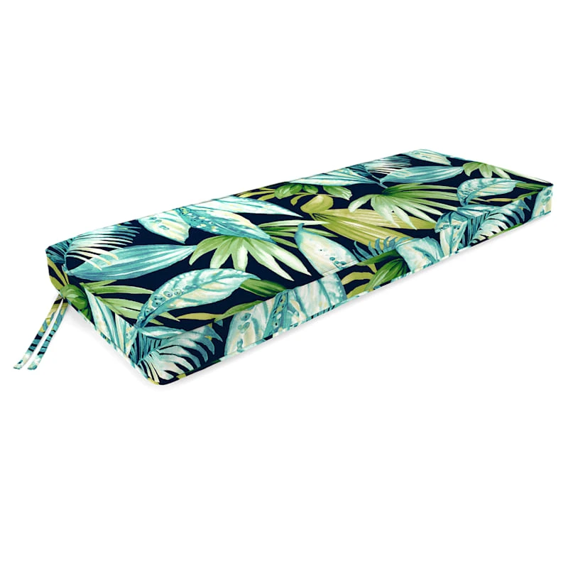 Navy Seneca Gusseted Outdoor Bench Seat Cushion