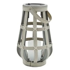Off-White Solar Lantern, 10.5"