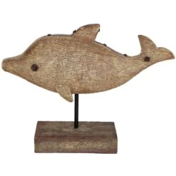 Outdoor Dolphin Figurine, 9"