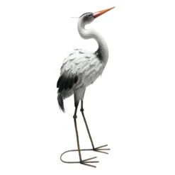 Outdoor Metal Crane Figurine, 30"