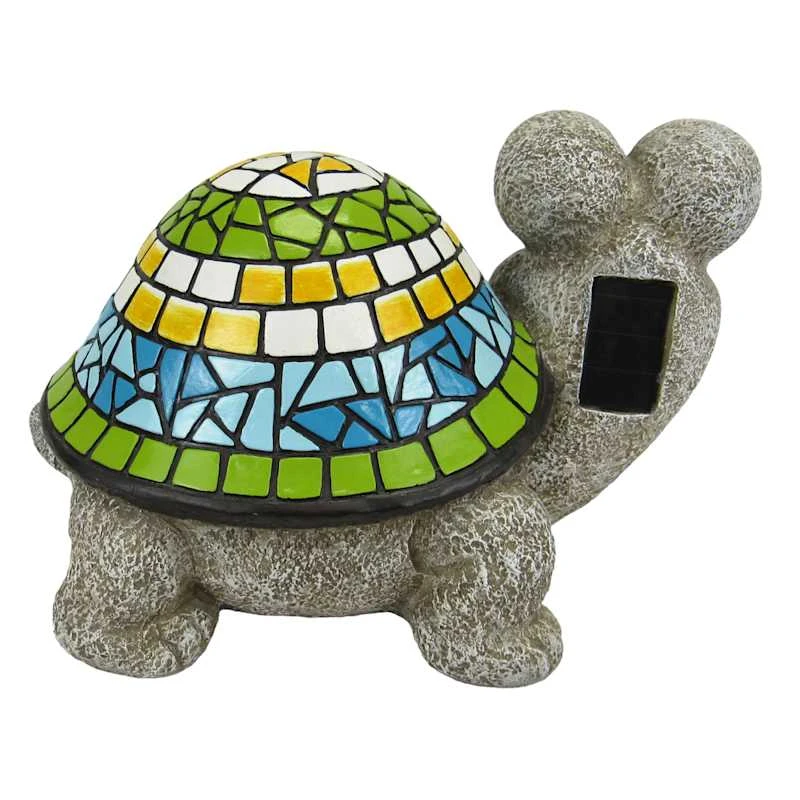 Outdoor Mosaic Turtle Solar Light Figurine, 10.5x7 - Image 2
