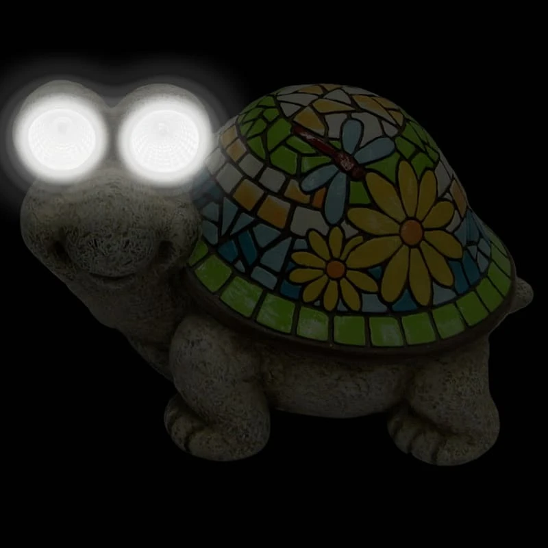 Outdoor Mosaic Turtle Solar Light Figurine, 10.5x7 - Image 4
