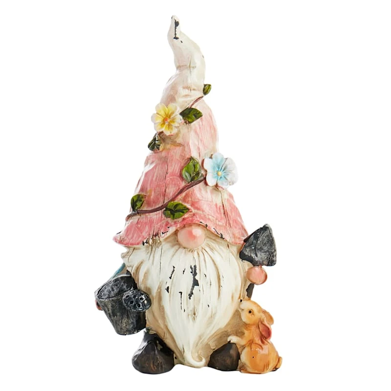 Outdoor Orange Hat Garden Gnome Figurine, 9" - Image 2