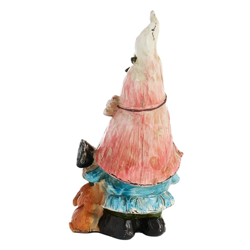 Outdoor Orange Hat Garden Gnome Figurine, 9" - Image 3