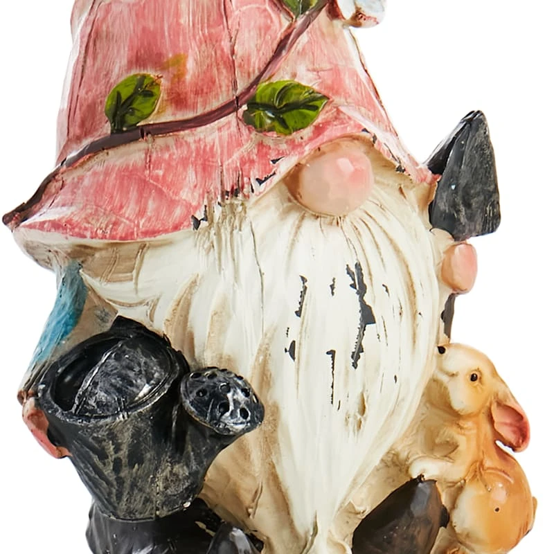 Outdoor Orange Hat Garden Gnome Figurine, 9" - Image 4