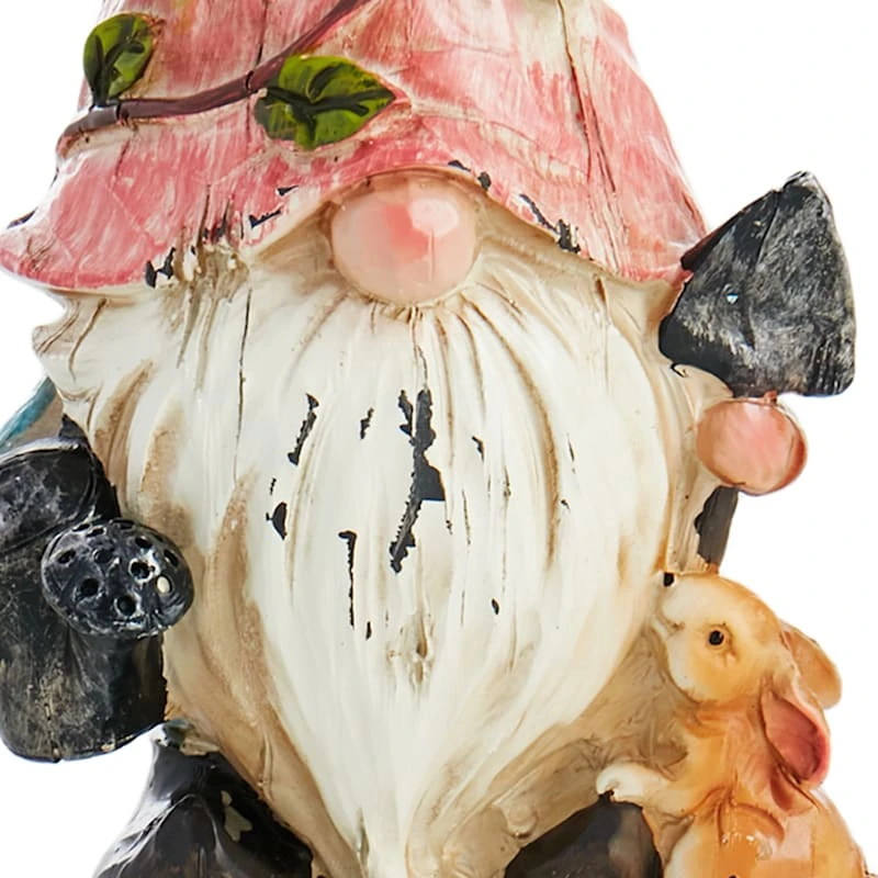 Outdoor Orange Hat Garden Gnome Figurine, 9" - Image 5