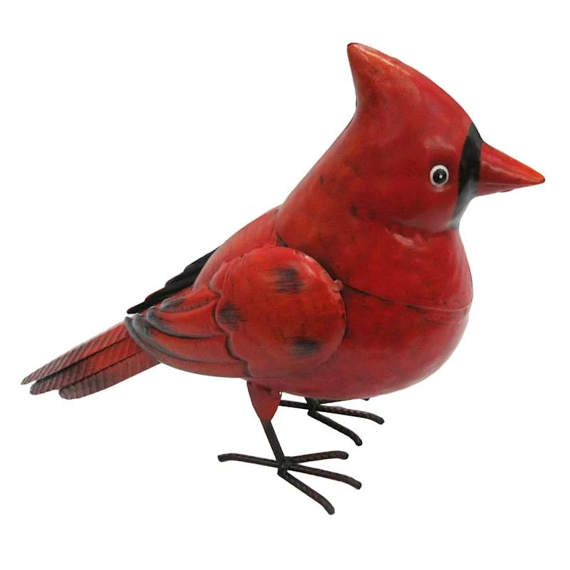Outdoor Red Metal Cardinal Figurine, 11" - Image 2