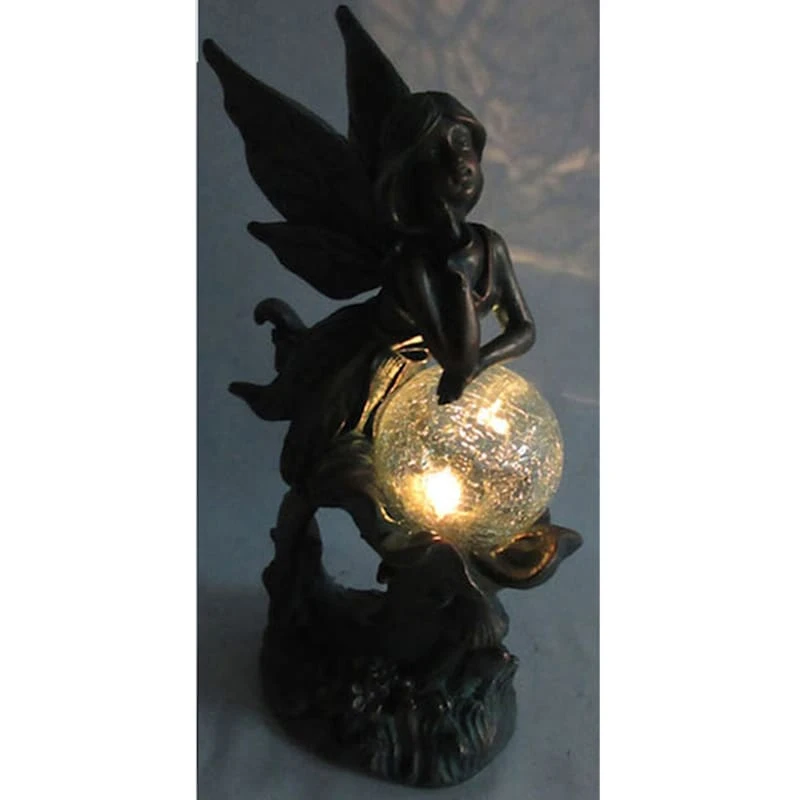 Outdoor Rustic Copper Fairy Solar Light Figurine, 12.5" - Image 4