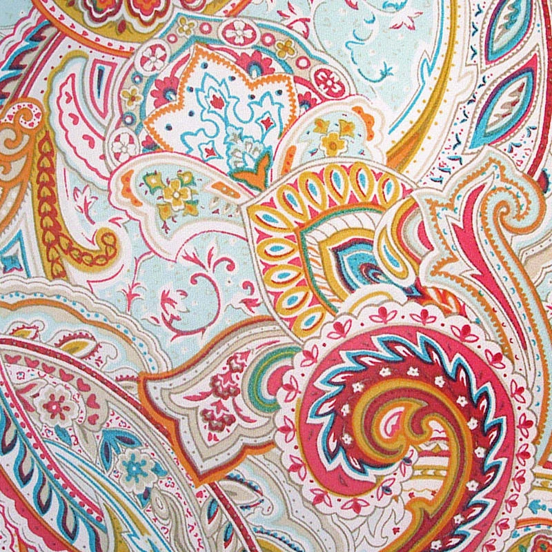 Paisley Multicolor Gusseted Outdoor Bench Cushion - Image 2