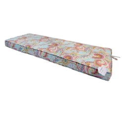 Paisley Multicolor Gusseted Outdoor Bench Cushion