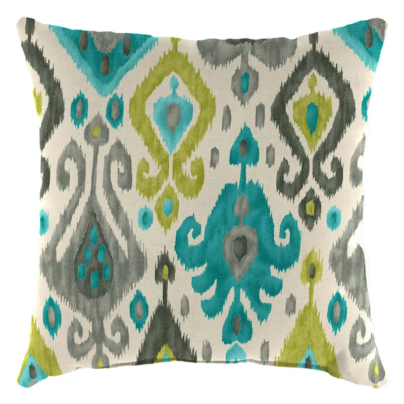 Paso Turquoise Outdoor Throw Pillow, 16"