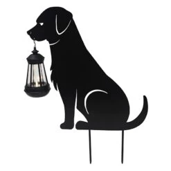 Pink Metal LED Lantern Garden Stake, 18"