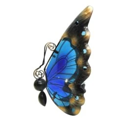 Pre-Lit Butterfly Garden Statue With Timer, Blue