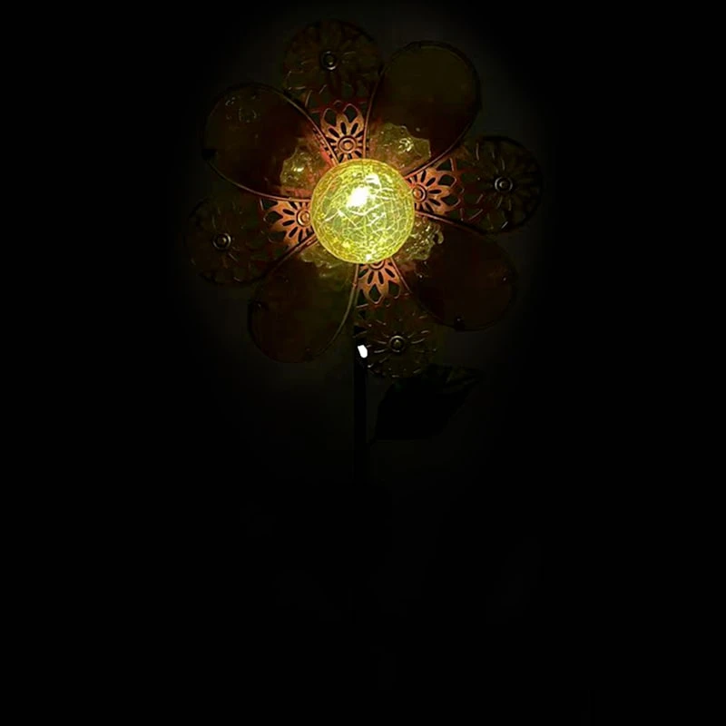 Pre-Lit Yellow Flower Garden Stake, 39.5" - Image 3