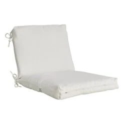 Premium Tristin Heather White Outdoor Hinged Seat Cushion