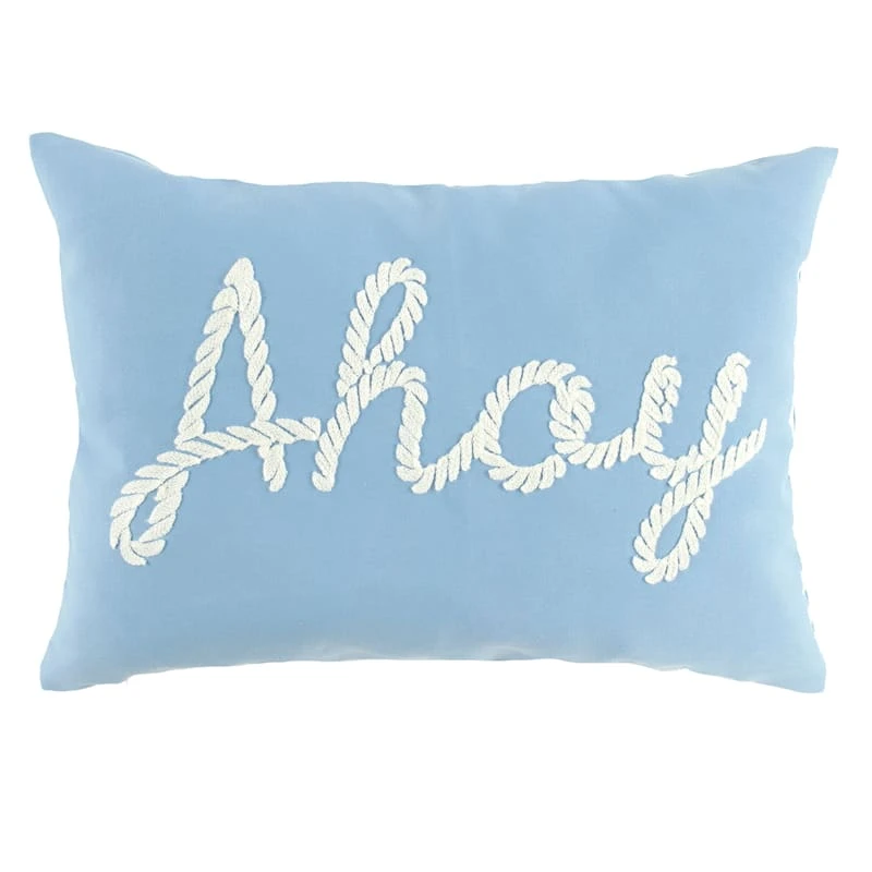 Providence Ahoy Rope Lumbar Outdoor Throw Pillow, 13x18