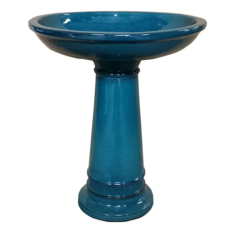Providence Beauly Green Ceramic Birdbath, 22.8"