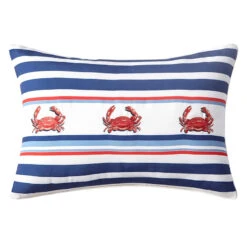 Providence Crab Striped Lumbar Outdoor Throw Pillow, 14x20