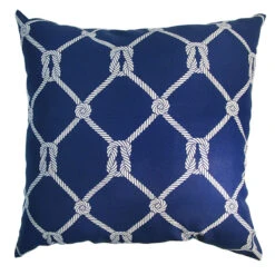 Providence Navy Rope Oversized Outdoor Throw Pillow, 20"