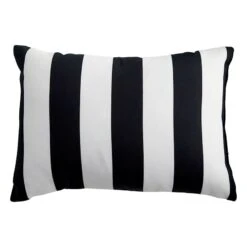Providence Onyx Awning Striped Lumbar Outdoor Throw Pillow