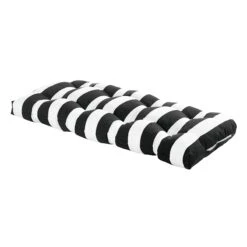 Providence Onyx Awning Striped Outdoor Wicker Settee Cushion