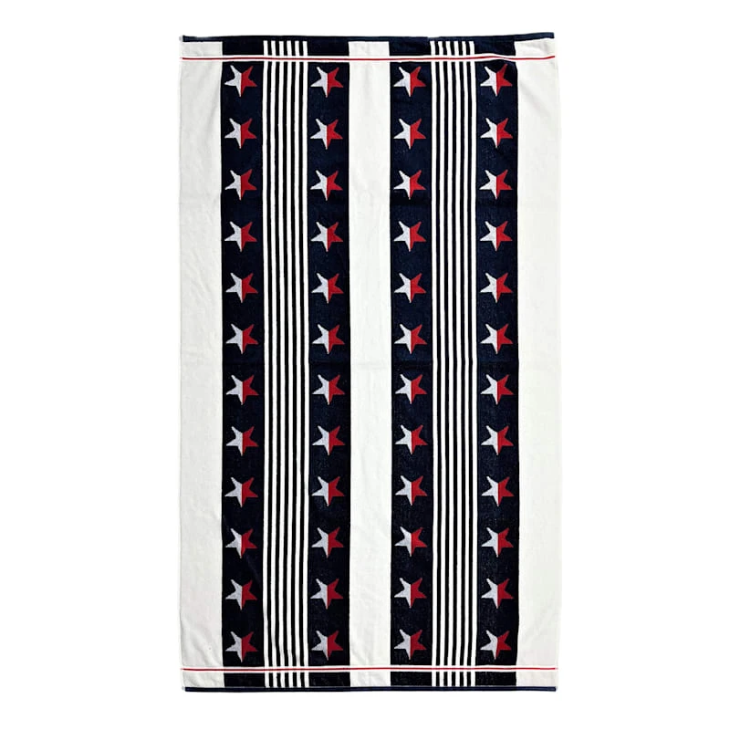 Providence Patriotic Stars & Stripes Beach Towel, 34x62