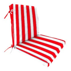 Providence Red & Navy Blue Awning Striped Outdoor Hinged Chair Cushion