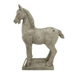 Providence White Textured Horse Garden Statue