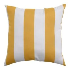 Providence Yellow Awning Striped Oversized Outdoor Throw Pillow, 20"