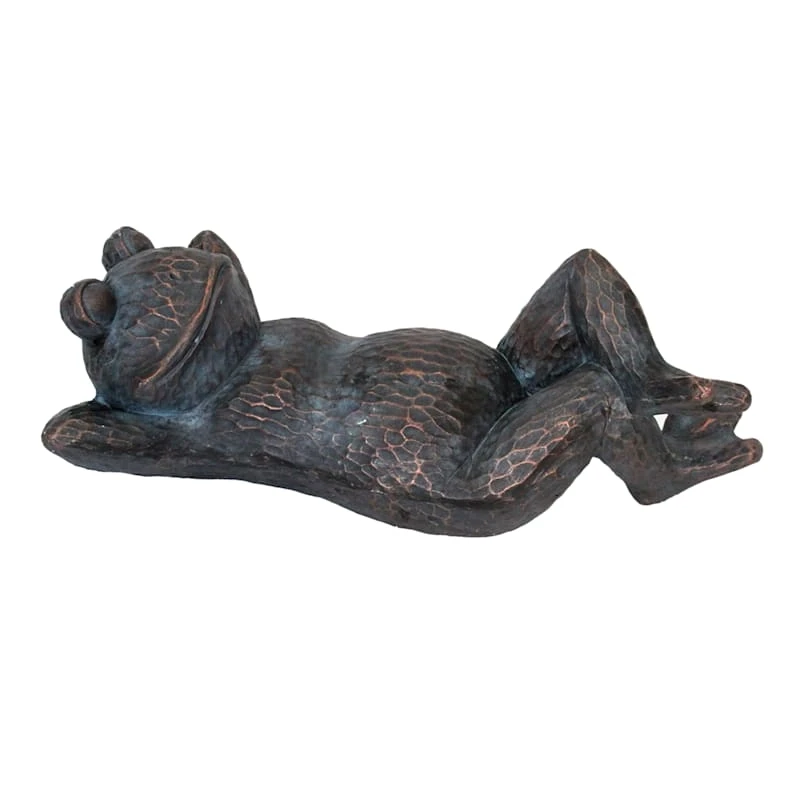 Relaxed Frog Garden Statue, 17"