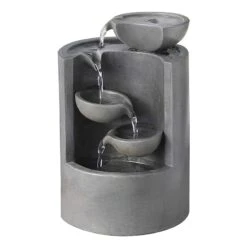 Resin Cylinder 4-Tier Tabletop Fountain