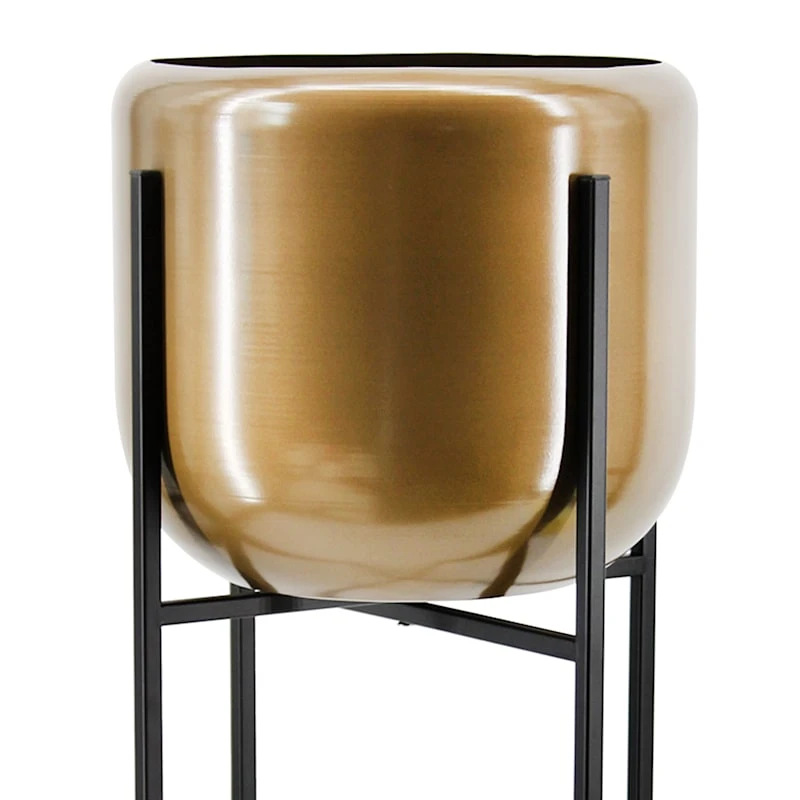 Round Bronze Metal Plant Stand, 25.8" - Image 2