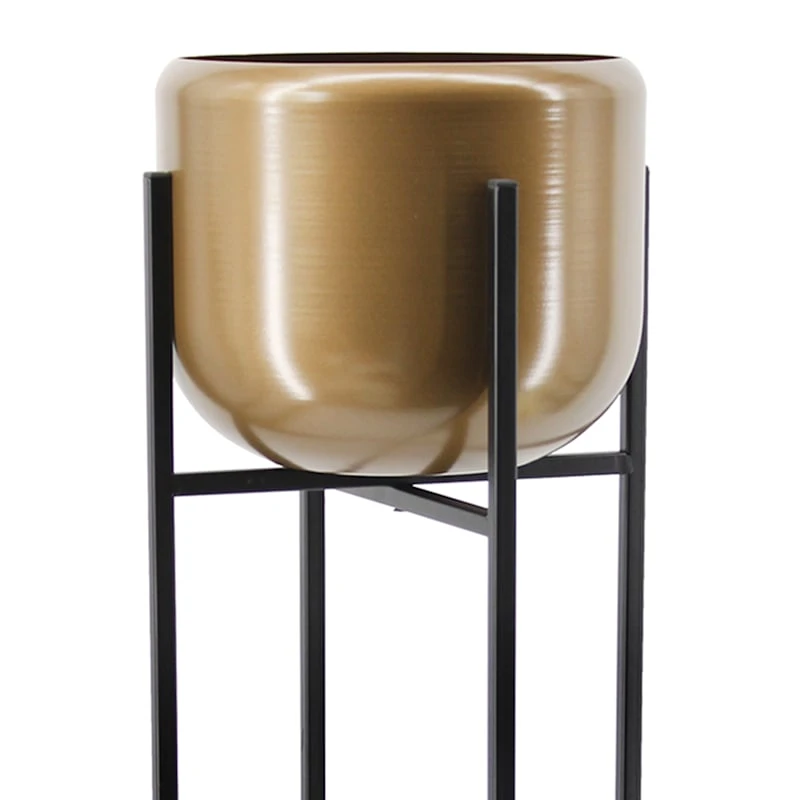 Round Bronze Metal Plant Stand, 29.7" - Image 2