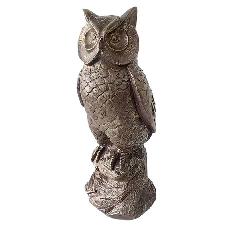Rustic Owl Garden Statue, 15"