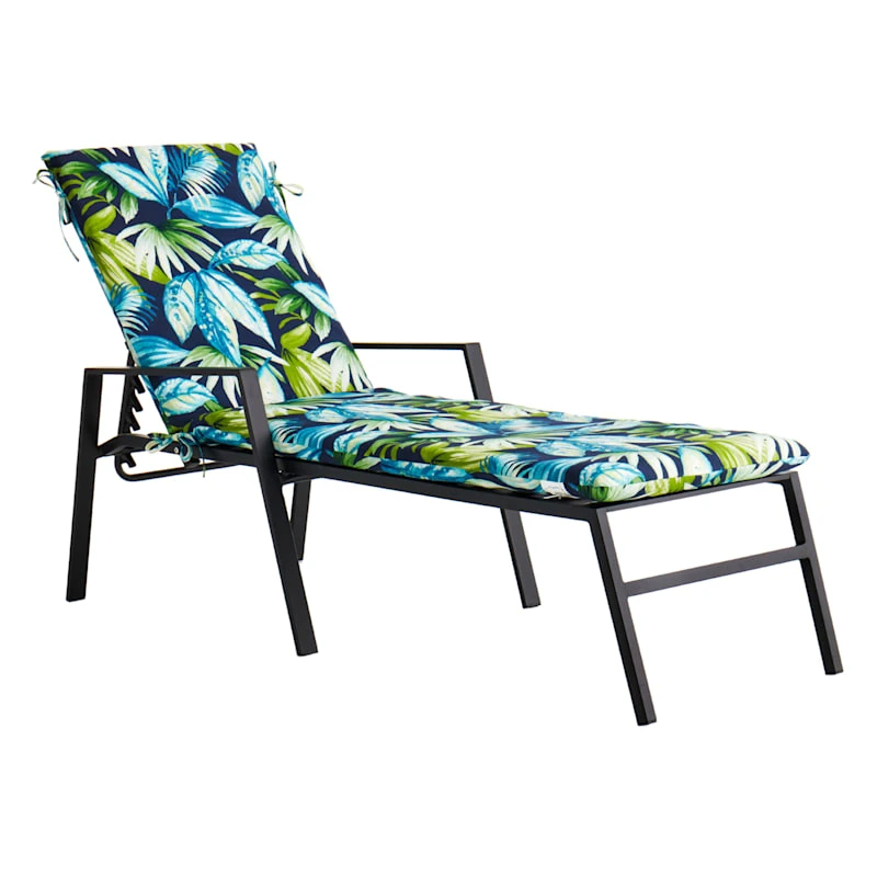 Seneca Navy Blue Basic Outdoor Chaise Lounge Cushion - Image 2