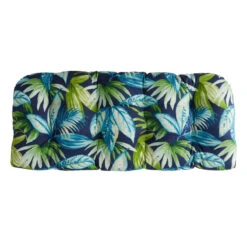 Seneca Navy Blue Outdoor Wicker Settee Cushion