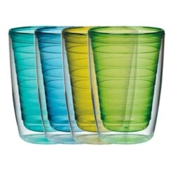 Set Of 4 Multicolor Insulated Tumblers, 16oz