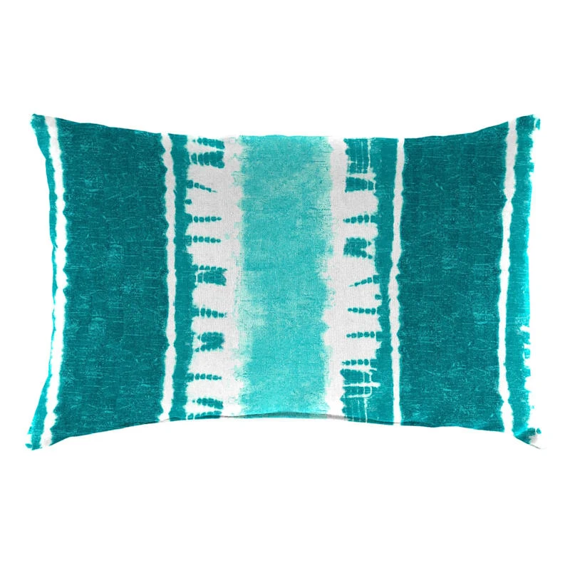 Sheila Turquoise Lumbar Outdoor Throw Pillow, 14x20