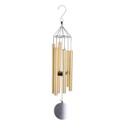 Silver & Gold Tiered Metal Wind Chime, 30.7"