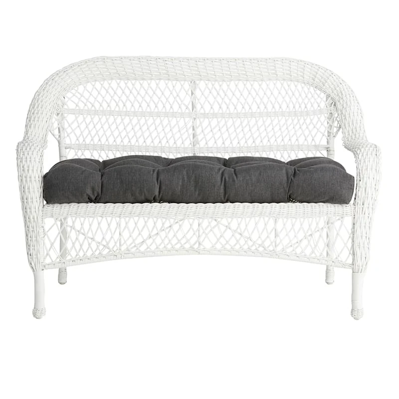 Sorvino Ash Outdoor Wicker Settee Cushion - Image 2