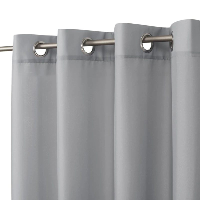 Sun Zero Darian Grey Outdoor Light Filtering Curtain Panel, 84" - Image 2