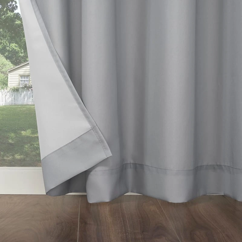Sun Zero Darian Grey Outdoor Light Filtering Curtain Panel, 84" - Image 5