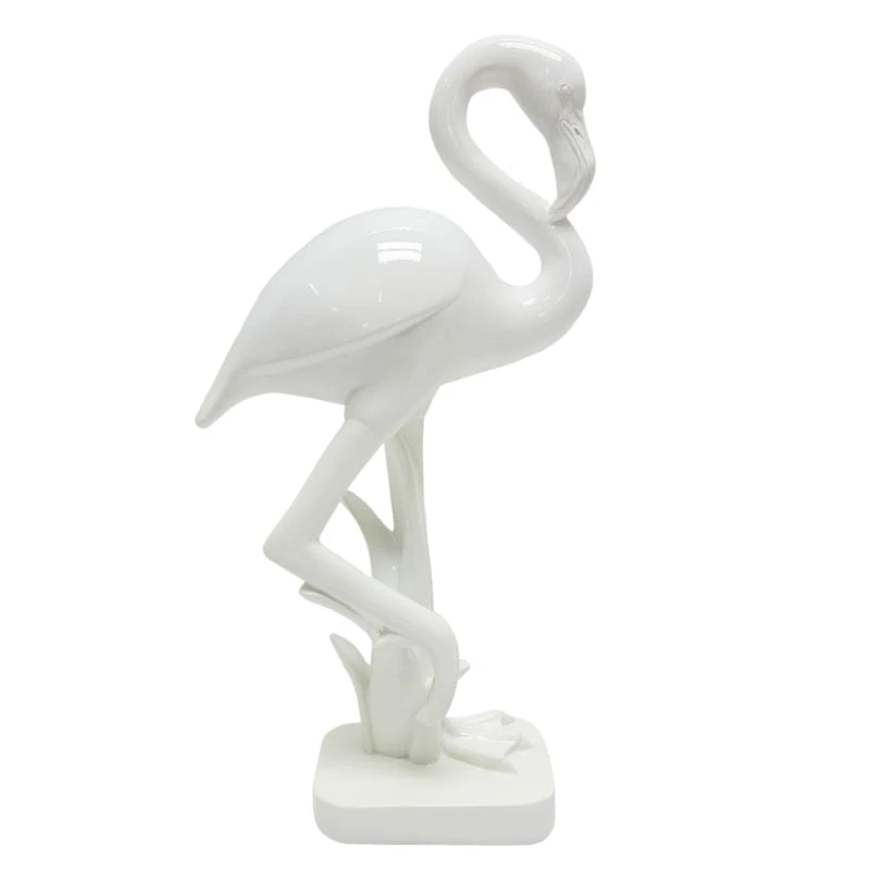 Sunny Club Outdoor White Flamingo Figurine, 14"