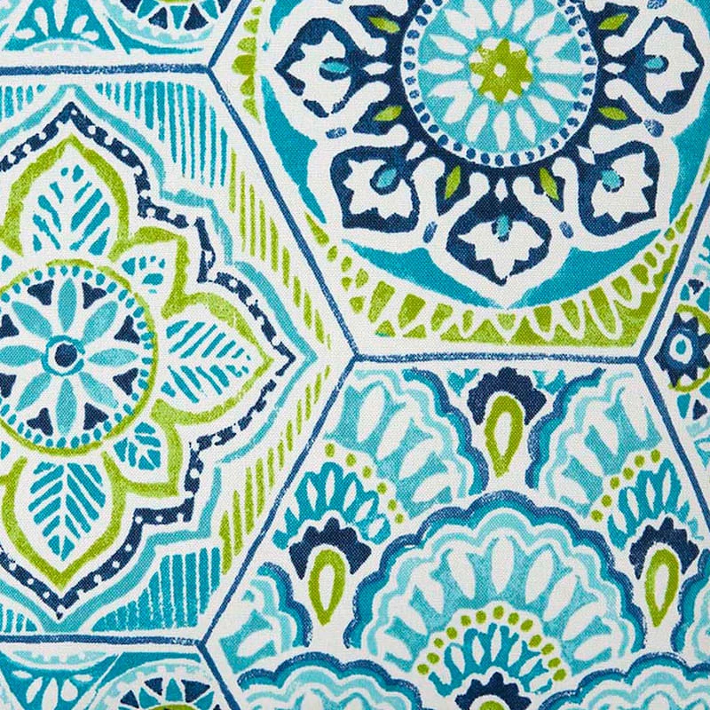 Teal Calista Gusseted Outdoor Bench Cushion - Image 2