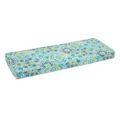 Teal Calista Gusseted Outdoor Bench Cushion