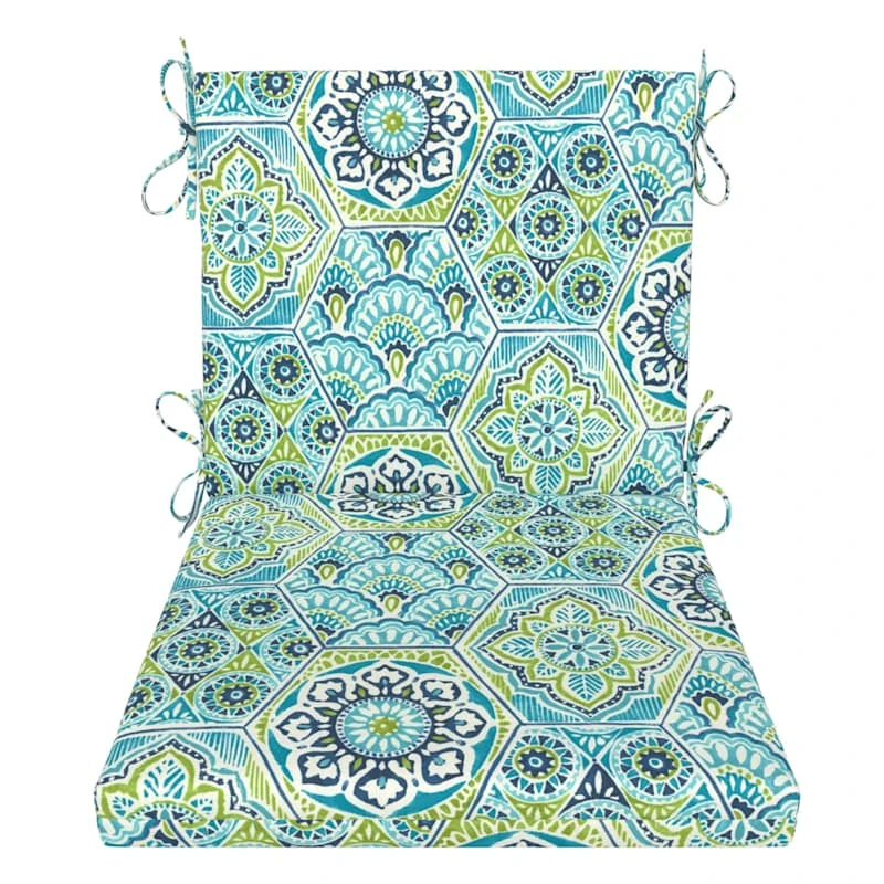 Teal Calista Outdoor Hinged Seat Cushion - Image 2