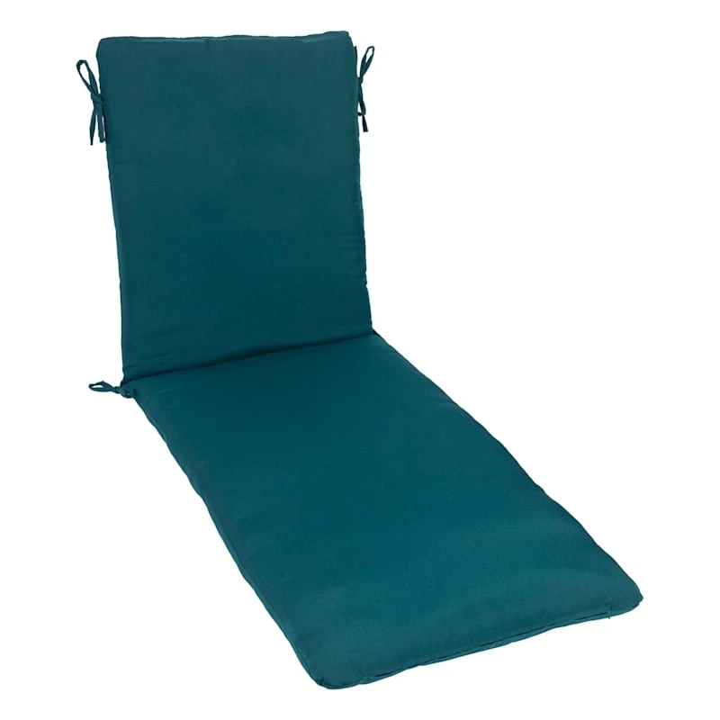 Teal Canvas Basic Outdoor Chaise Lounge Cushion