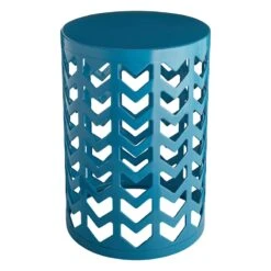 Teal Chevron Metal Garden Stand, 20"