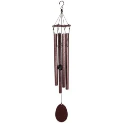Textured Brown Metal Wind Chime, 29"