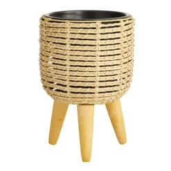 Tracey Boyd Brown Polyrattan Plant Stand, 12.6"